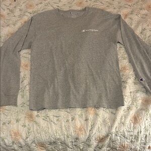 Champion Heather Gray Long Sleeve Men's Tee